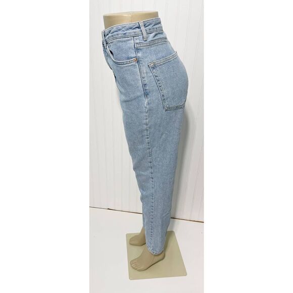 Topshop Premium Mom Jeans High Rise‎ High Waisted Light Wash Denim Blue 32 x 32 - Picture 14 of 15